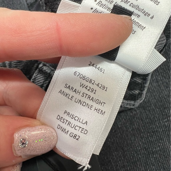 Paige Denim Sarah Straight Ankle Jeans Undone Hem Priscilla Deconstructed NWT - Picture 12 of 16